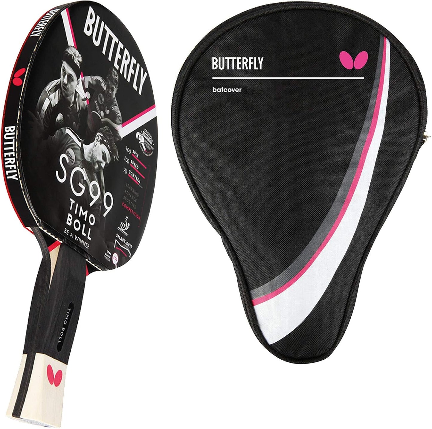 Timo Boll SG99 Tischtennisschläger, Bundle mit Case DC1