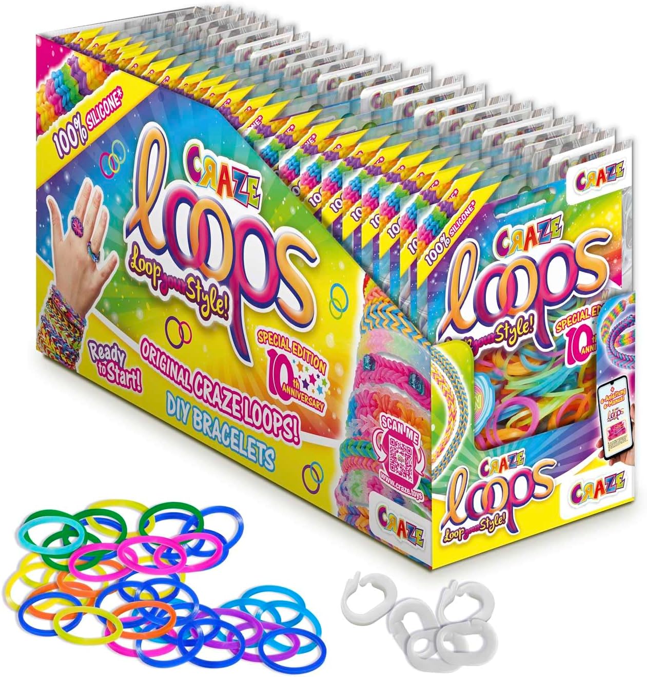 Loom Bänder Set mit Verschlüssen, Loops - Bag 100 B24