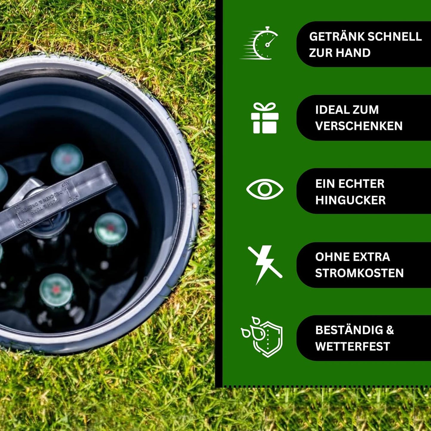 Erdloch Bierkühler für 15 Flaschen (0,33/0,5 l)