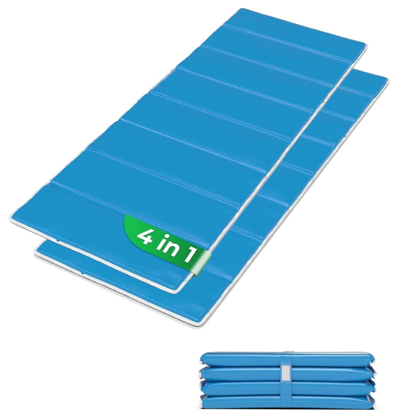 Faltbare 4-in-1 Strandmatte, Skyblue 2er Set