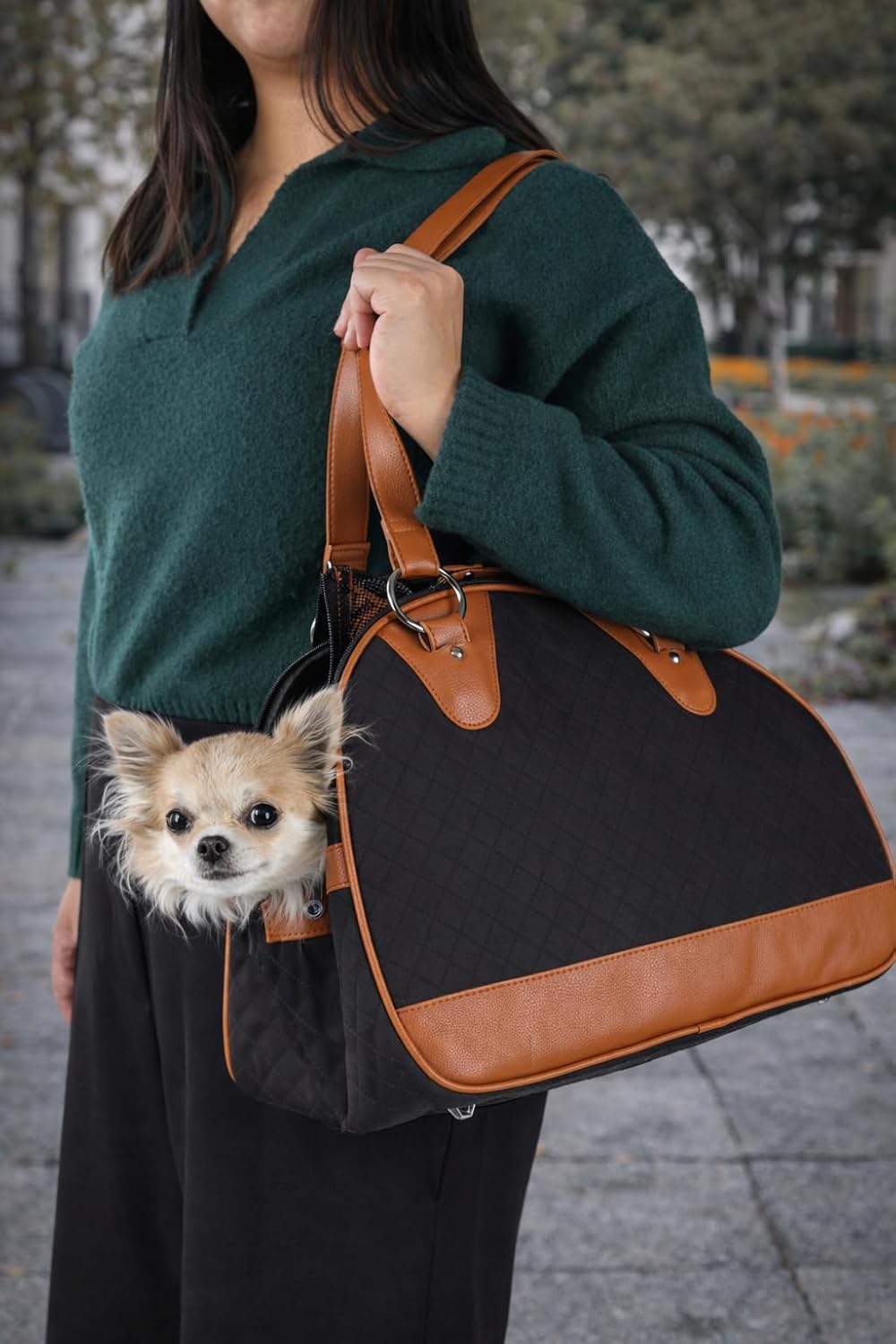 Hundetragetasche Paddie mit Sicherheitsleine und Belüftungsnetz