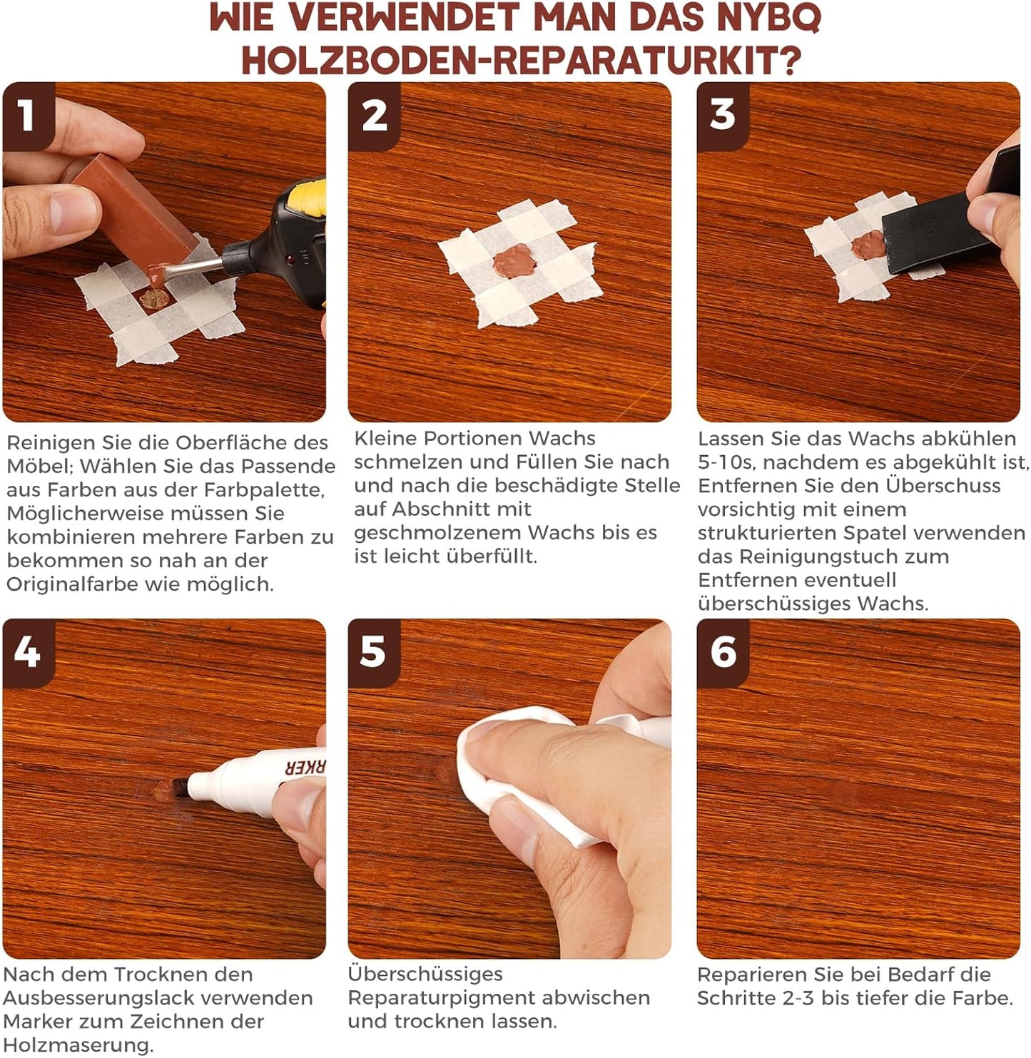 Laminat Reparaturset mit Schmelzwerkzeug (24-tlg.)