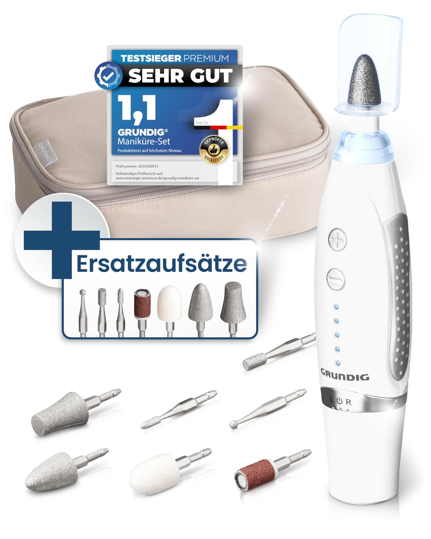 Elektrisches Maniküre-Set, Maniküre Set + Ersatzaufsätze