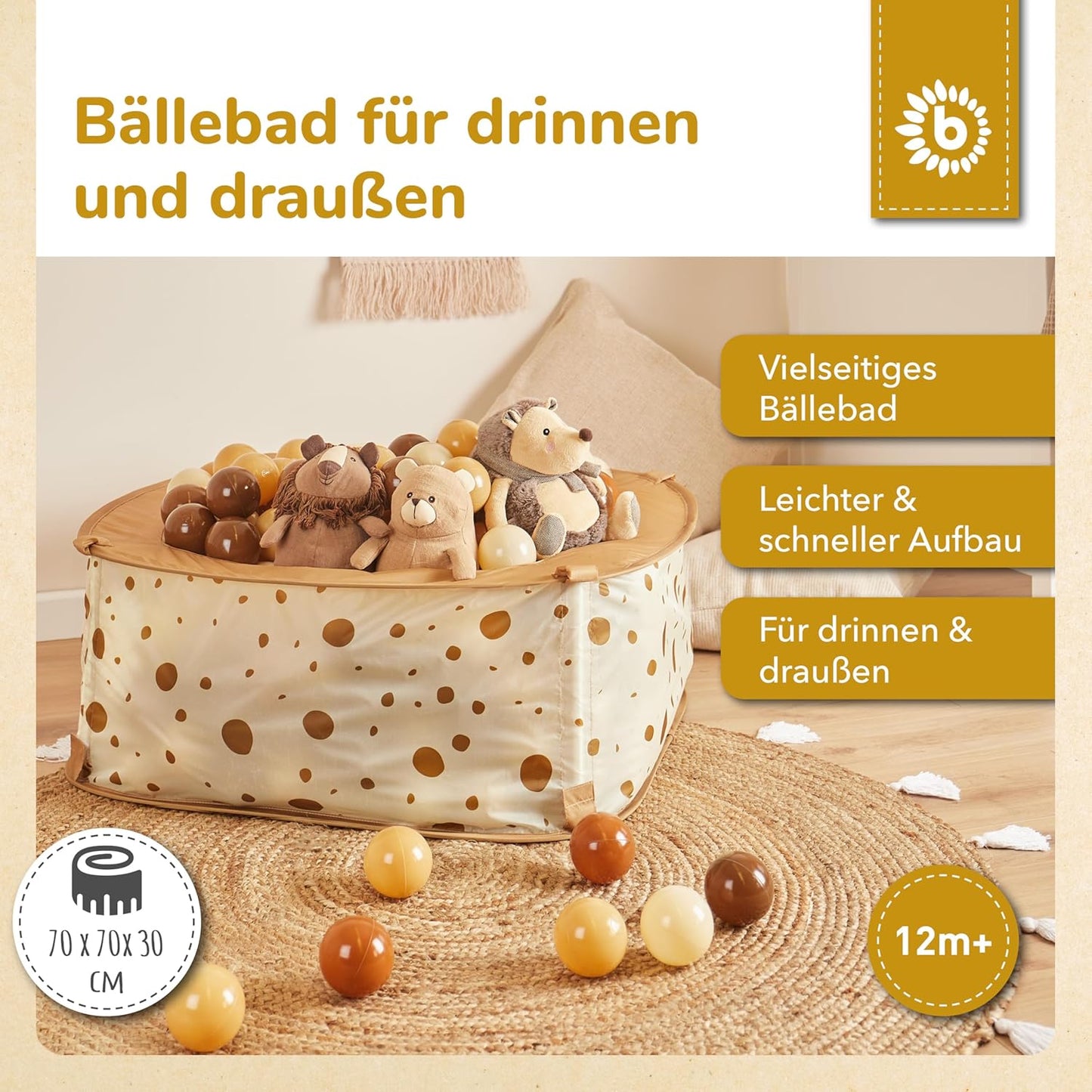 Pop up Bällebad Dots mit 50 Bällen, Bällebad mit 50 Bällen