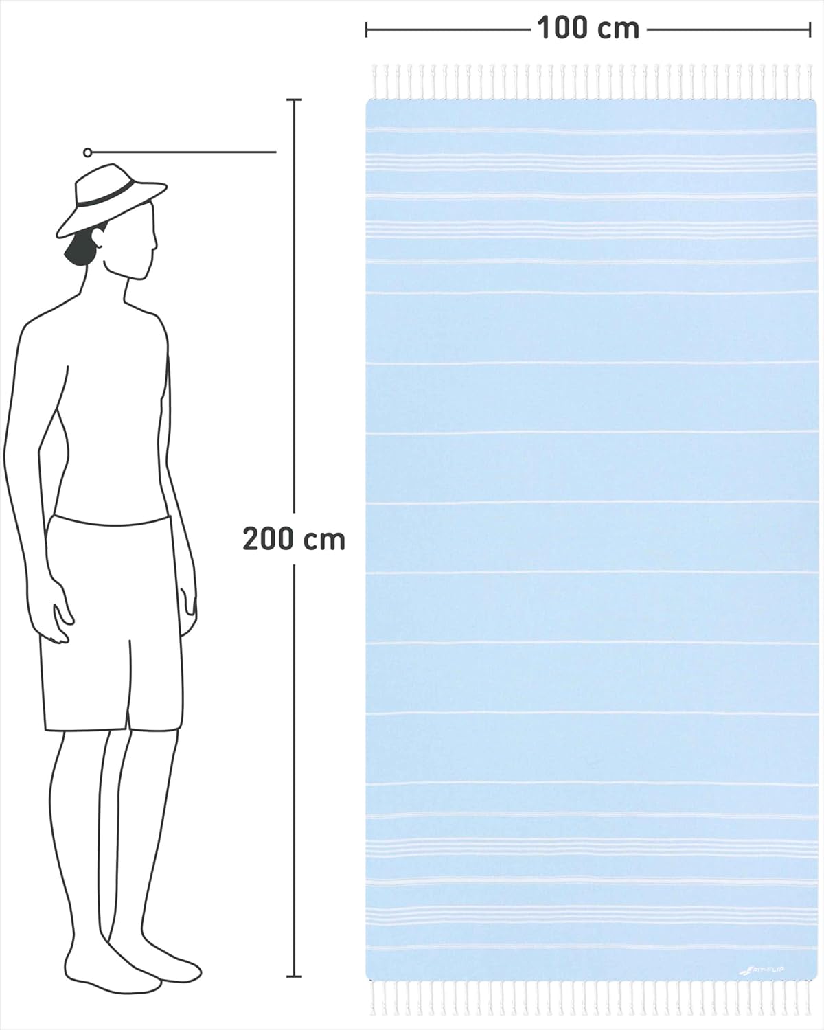 Hamamtuch, 11 Ice Blue - Sultan 100x200cm