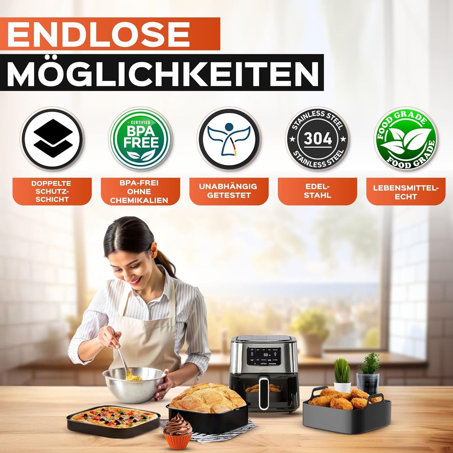 Zubehör-Set für Heissluftfritteuse