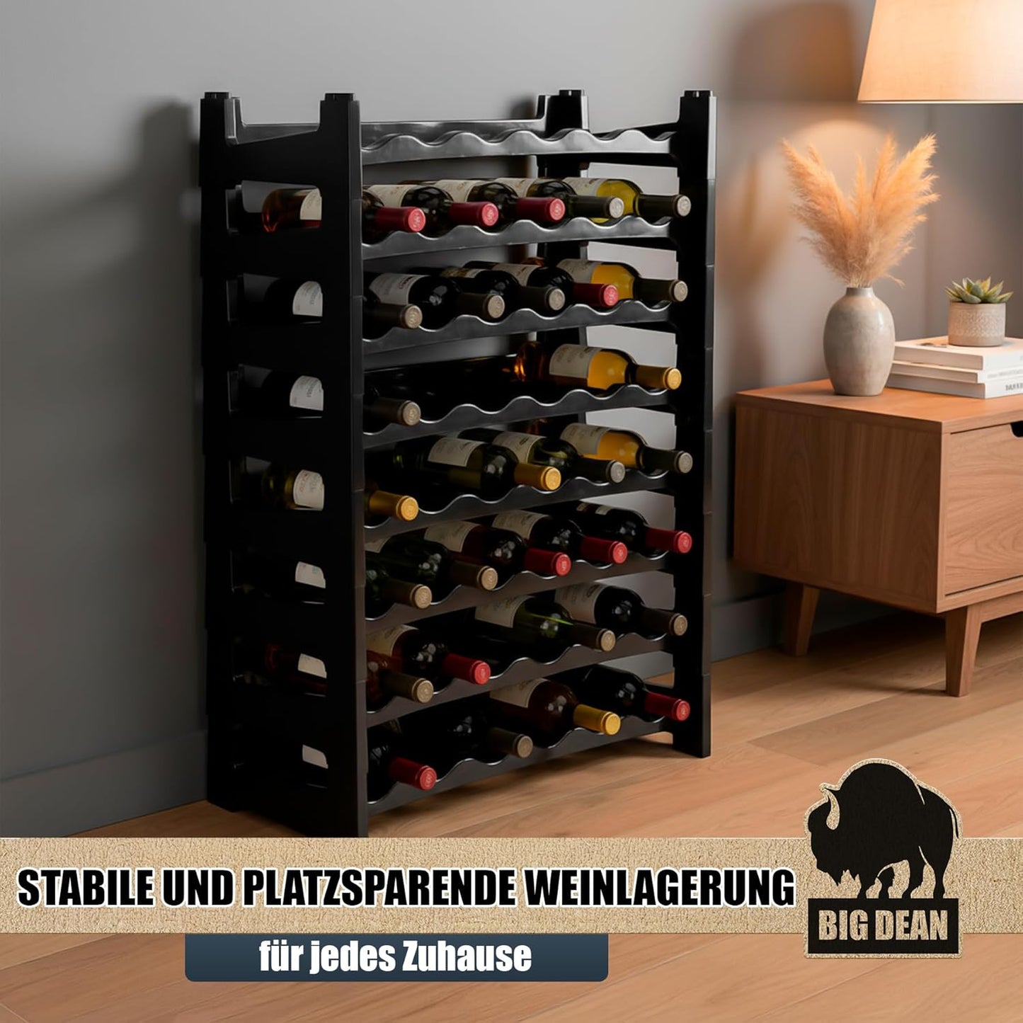 8-teiliges modulares Weinregal-Set, 8 Stück (48 Flaschen)