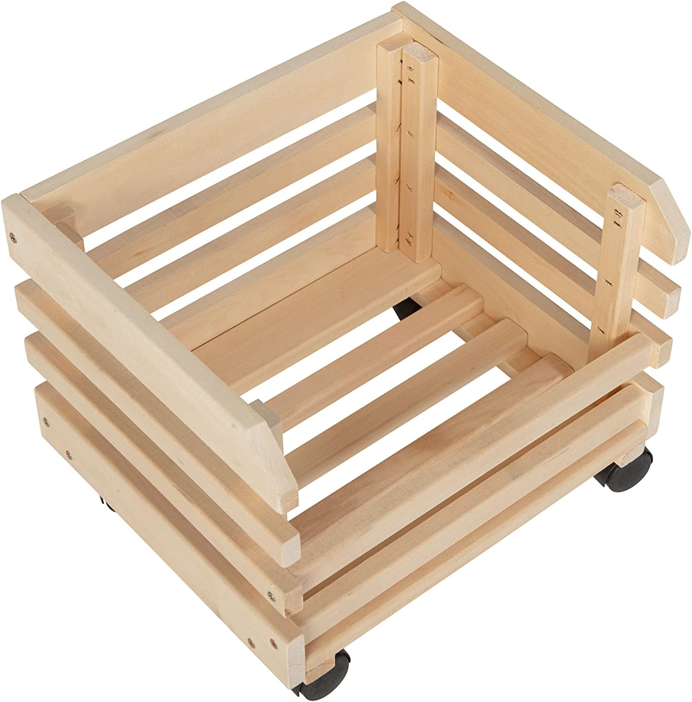3er-Set Stapelkisten auf Rollen, Natur 37 x 30 x 80