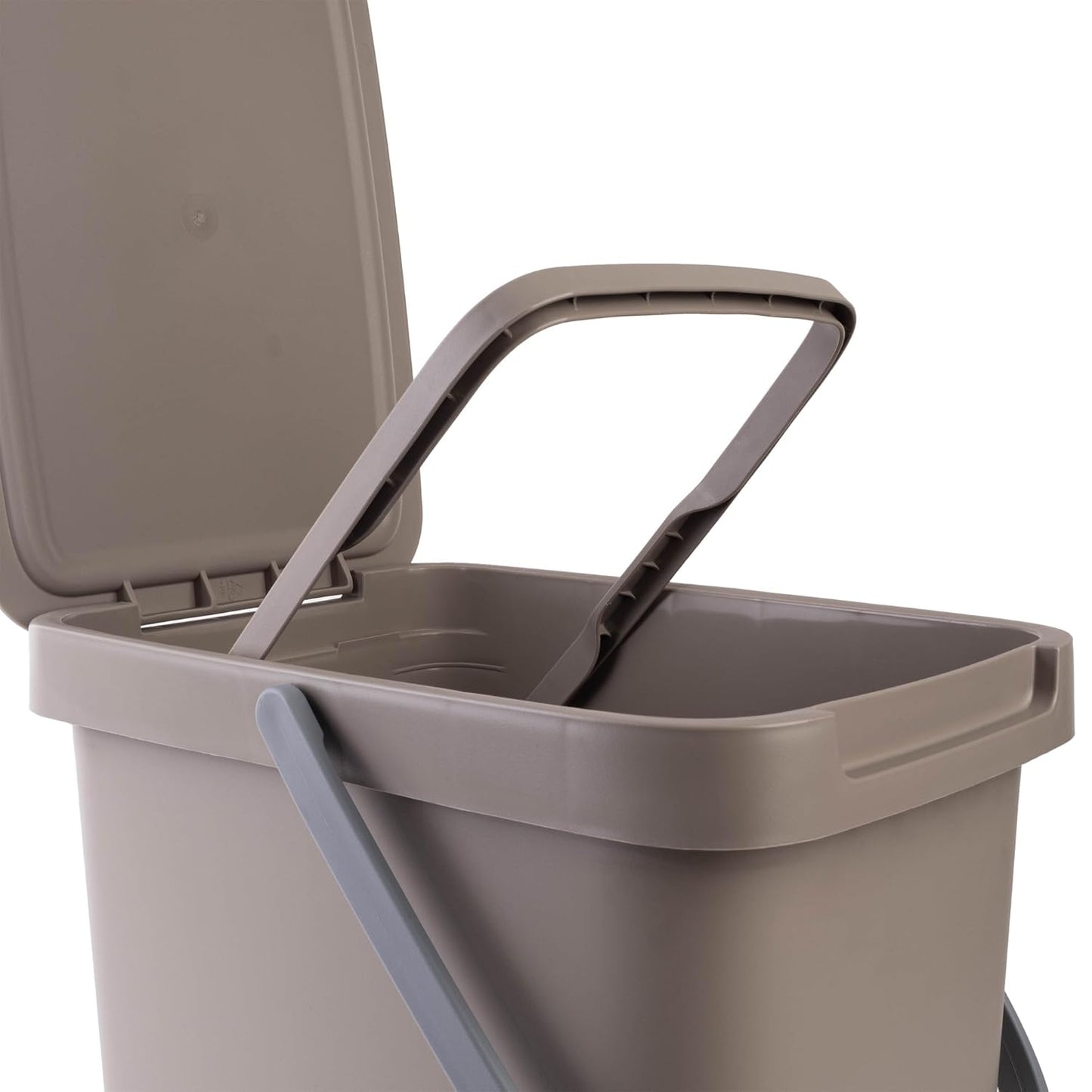 Mülleimer mit Klappdeckel, 12L Braun