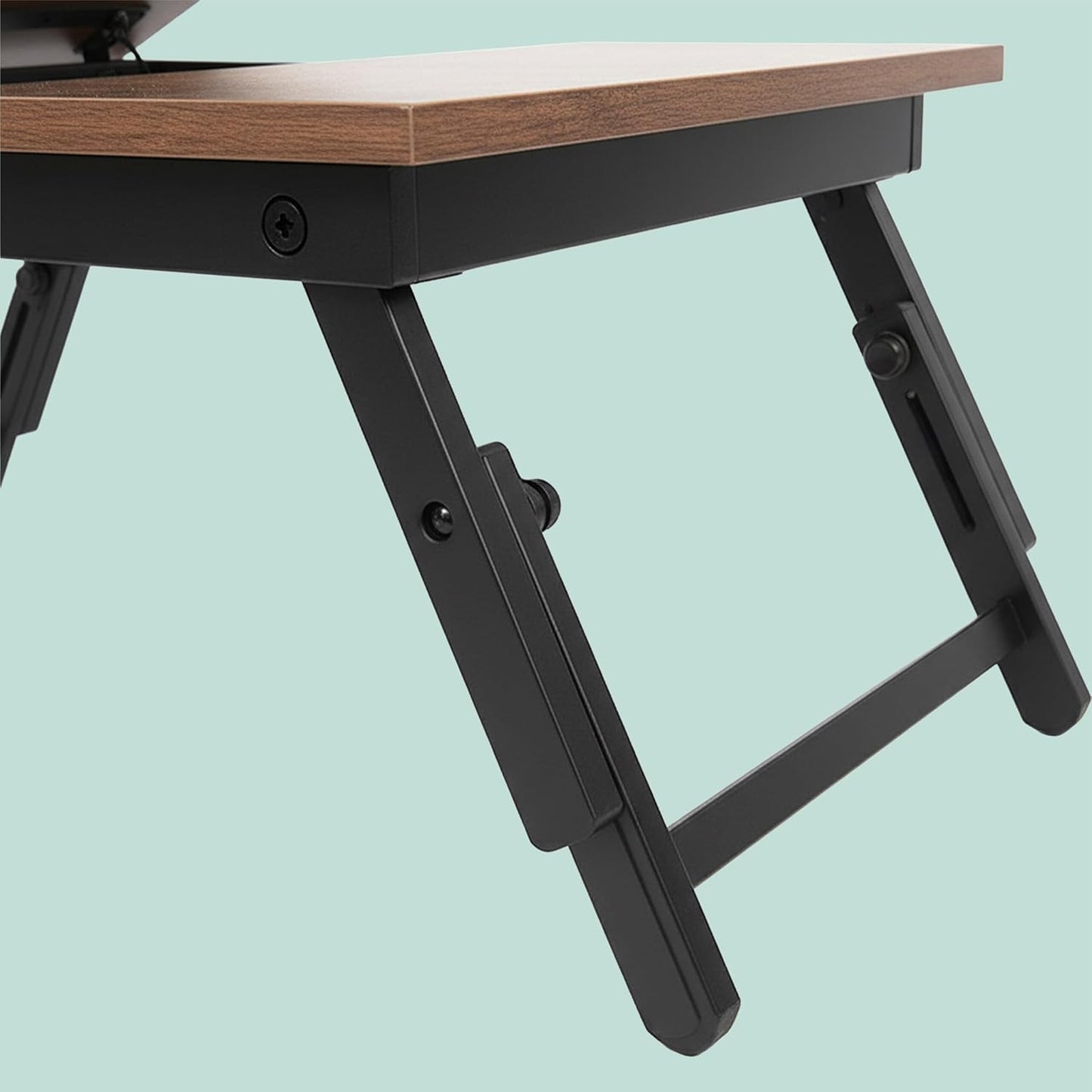 Klappbarer Laptoptisch, Dunkelbraun/Schwarz