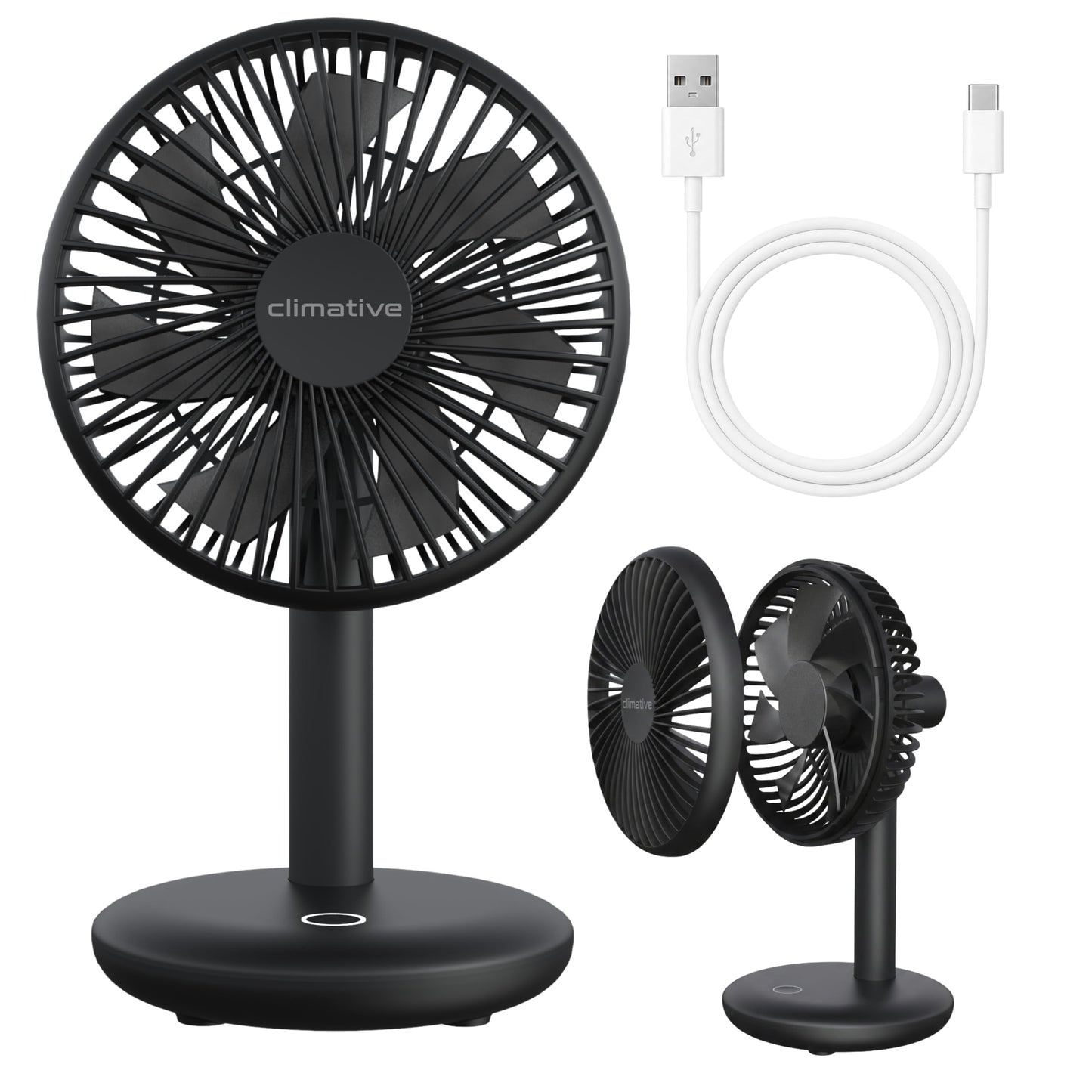 Leiser Tischventilator, Schwarz