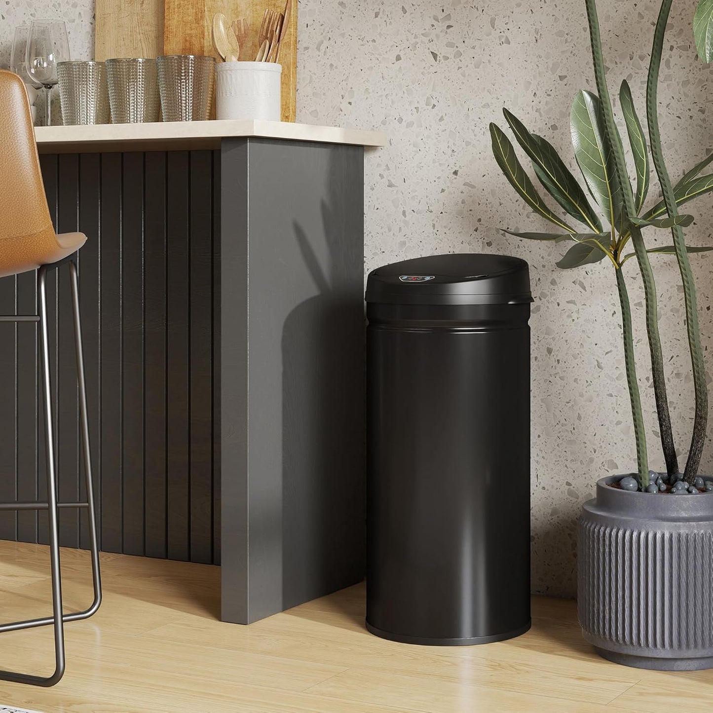 Automatischer Mülleimer mit Bewegungssensor, 42 L Schwarz
