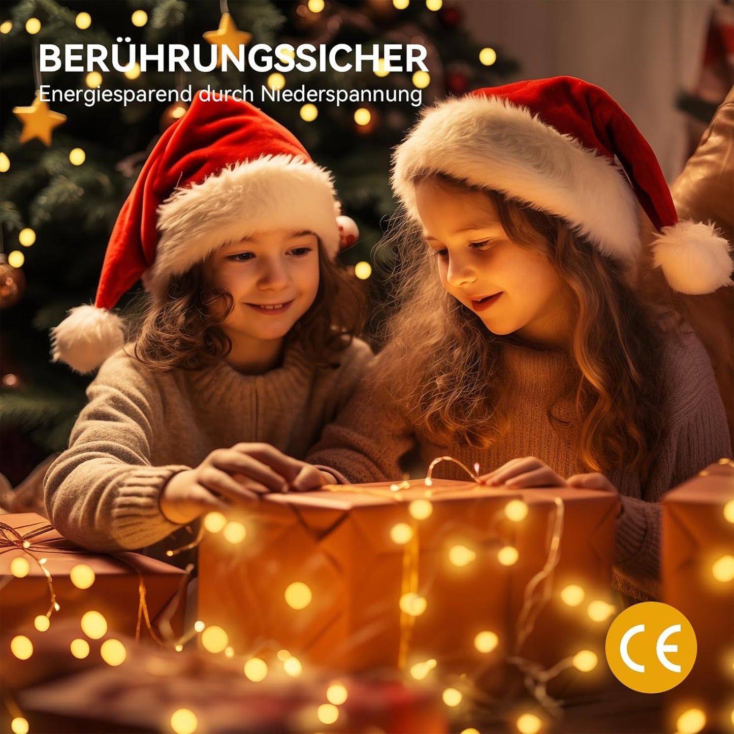30m Lichterkette mit Timer, Warmweiß(transparent) 30M/300LED
