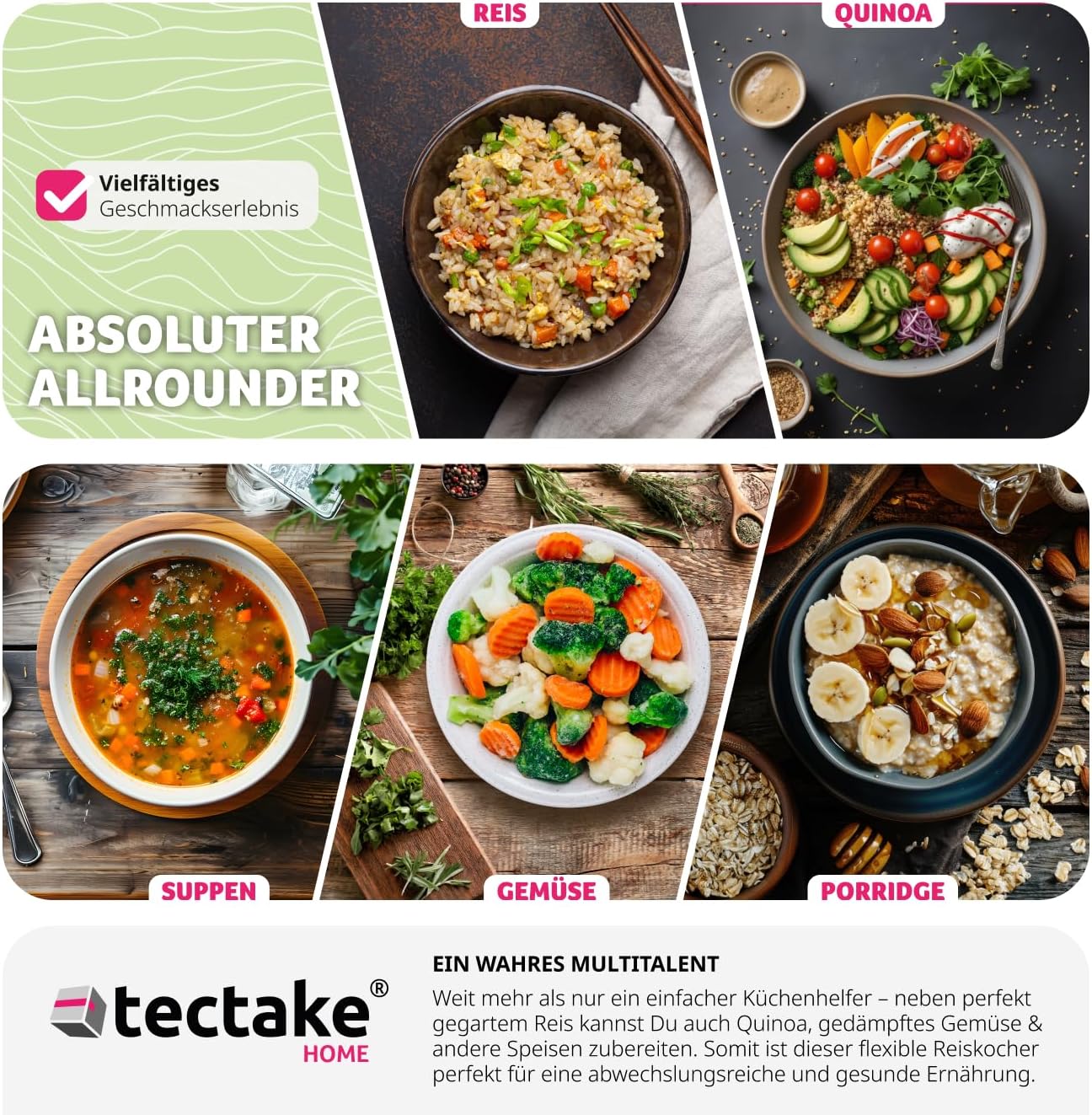 Reiskocher mit Dampfgarer für 10 Portionen