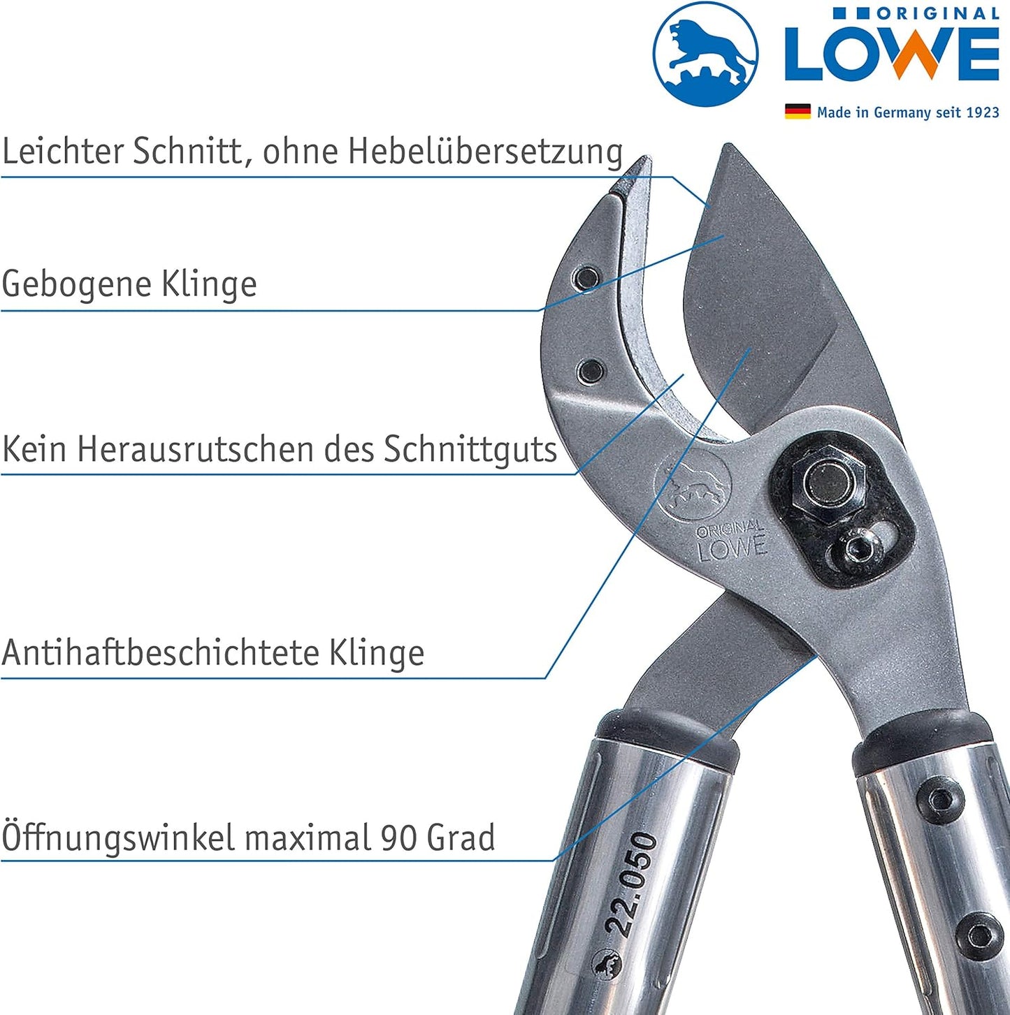 22 Profi Amboss Astschere 50 cm mit Bypass Geometrie, Länge 50 cm