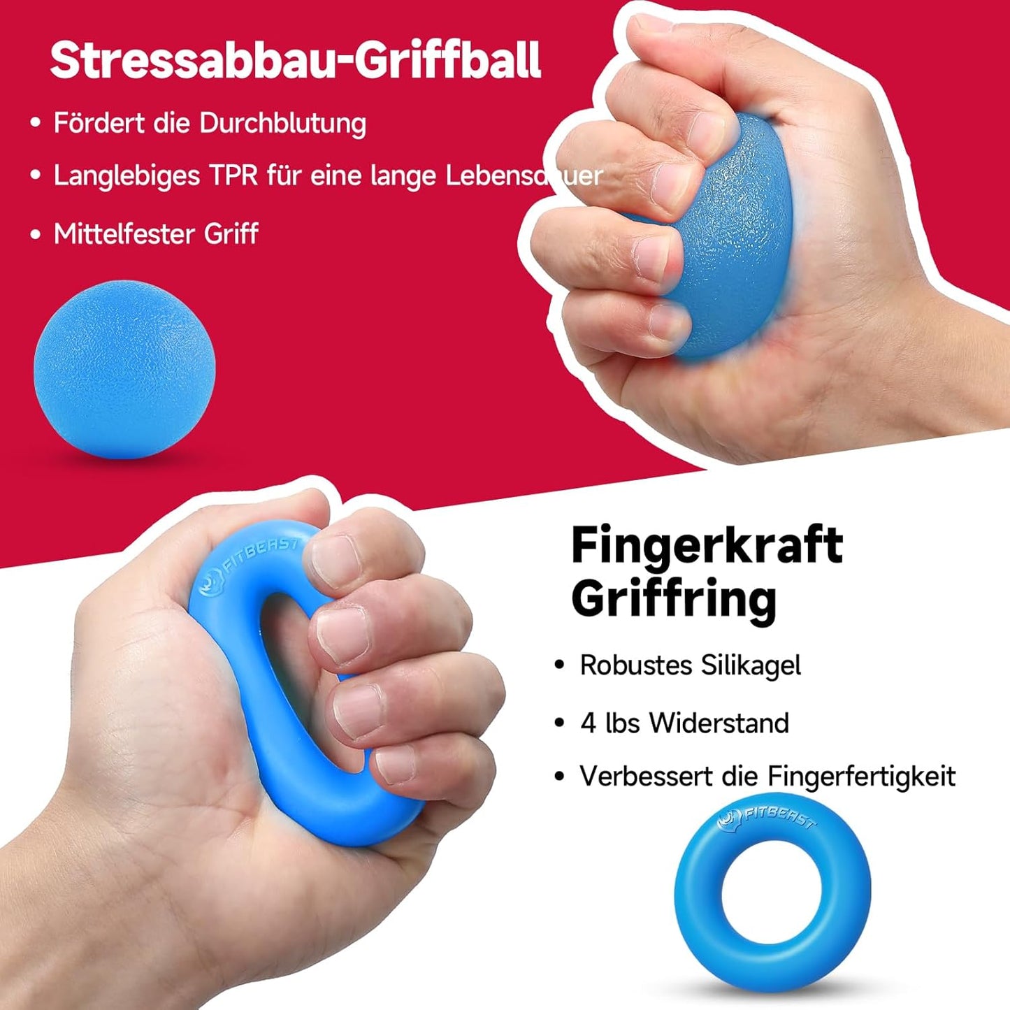 5-teiliges Handtrainer-Set, Himmelblau