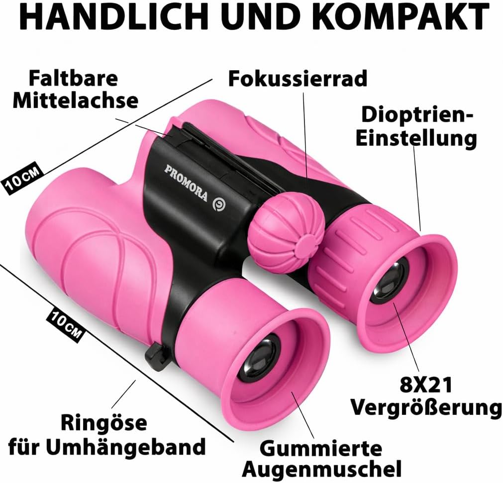Fernglas für Kinder inklusive Lupe & Kompass, Pink