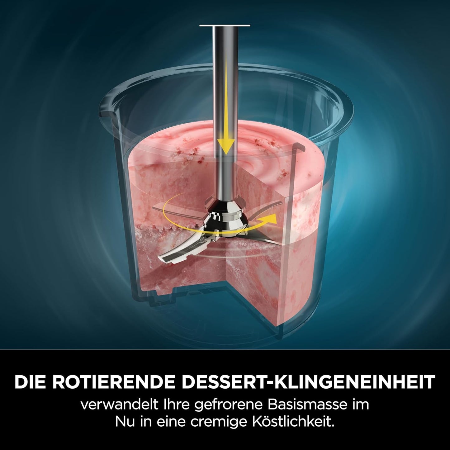 Creami Dessertmaschine mit 7 Programmen, Schwarz/Silber