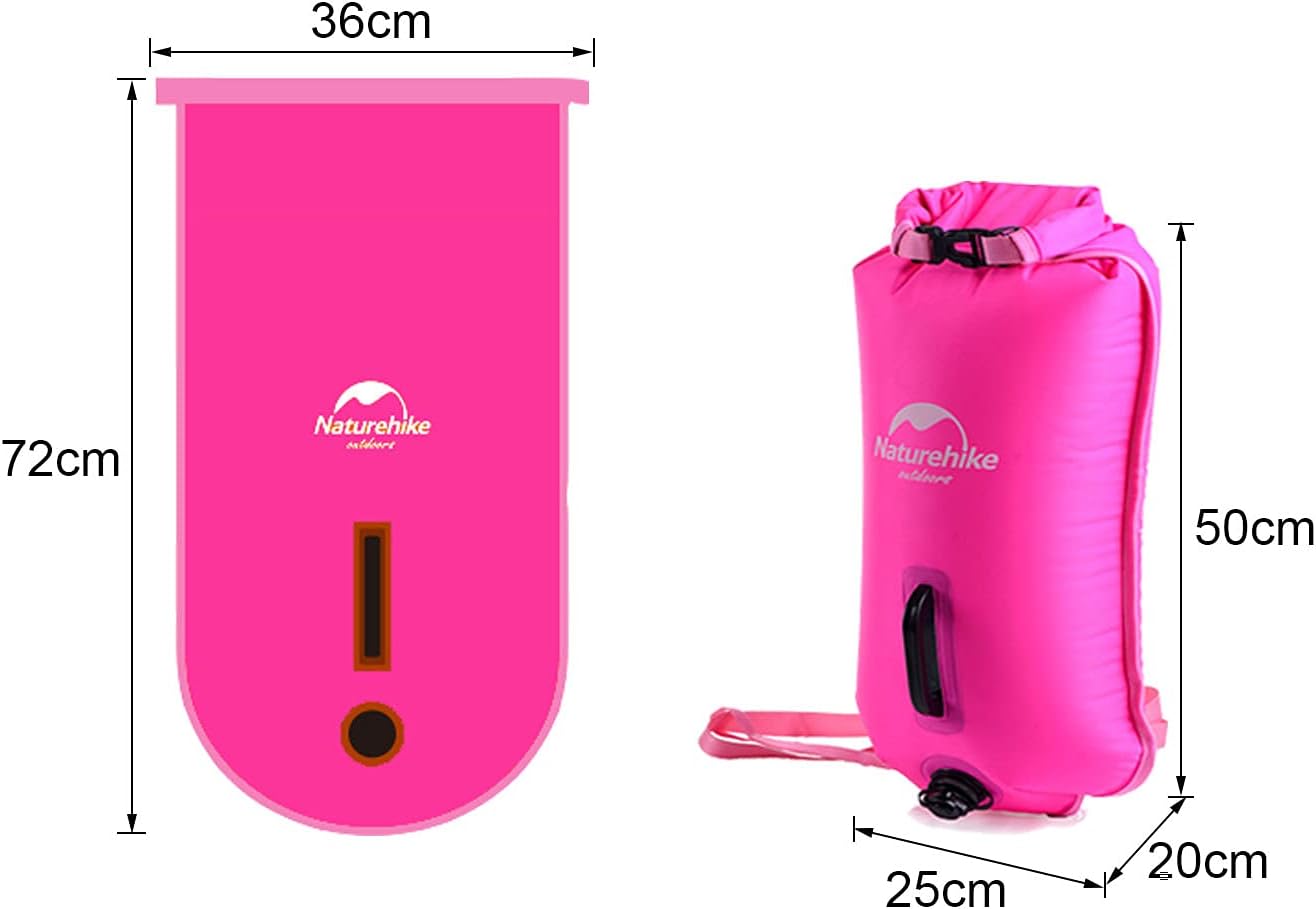 Aufblasbarer Trockensack mit Schwimmhilfe, 18L, Fluoreszierendes Magenta
