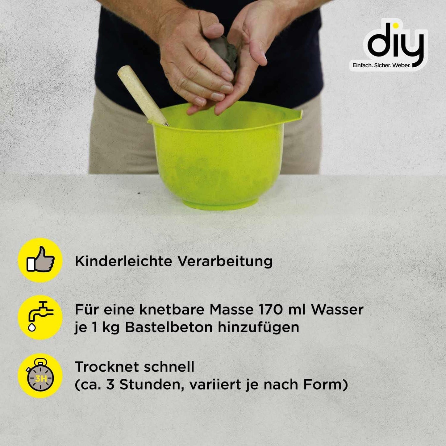 5 kg Bastelbeton zum Giessen & Kneten