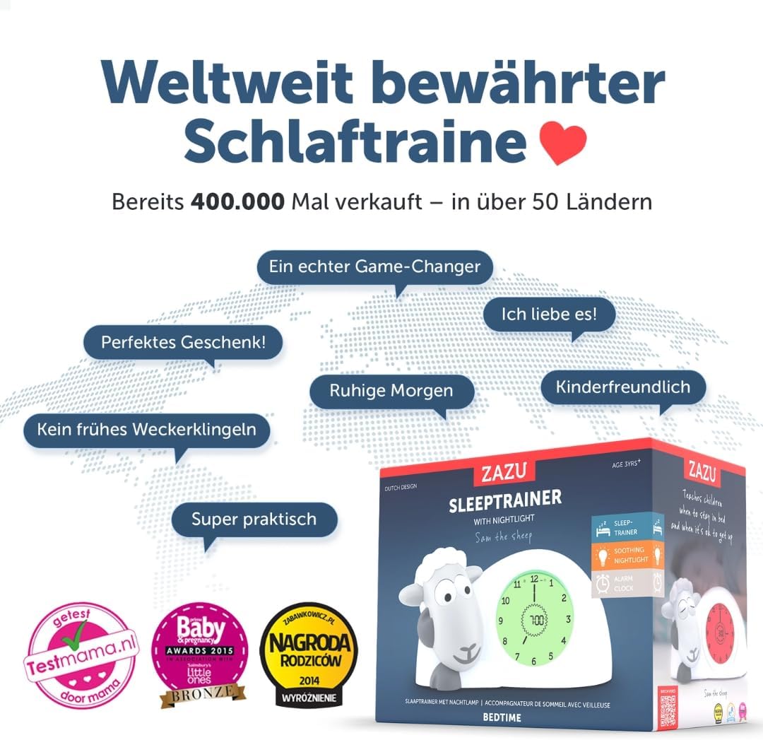 Kinder Schlafcoach-Uhr mit Nachtlichtfunktion, Sage