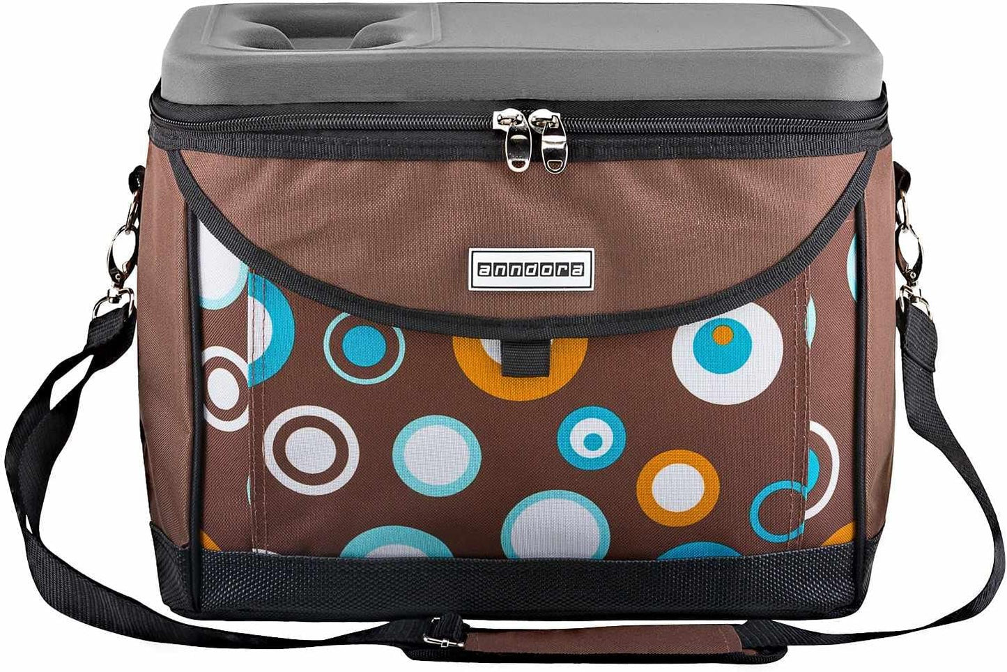 Kühltasche mit Getränkehalter, Braun