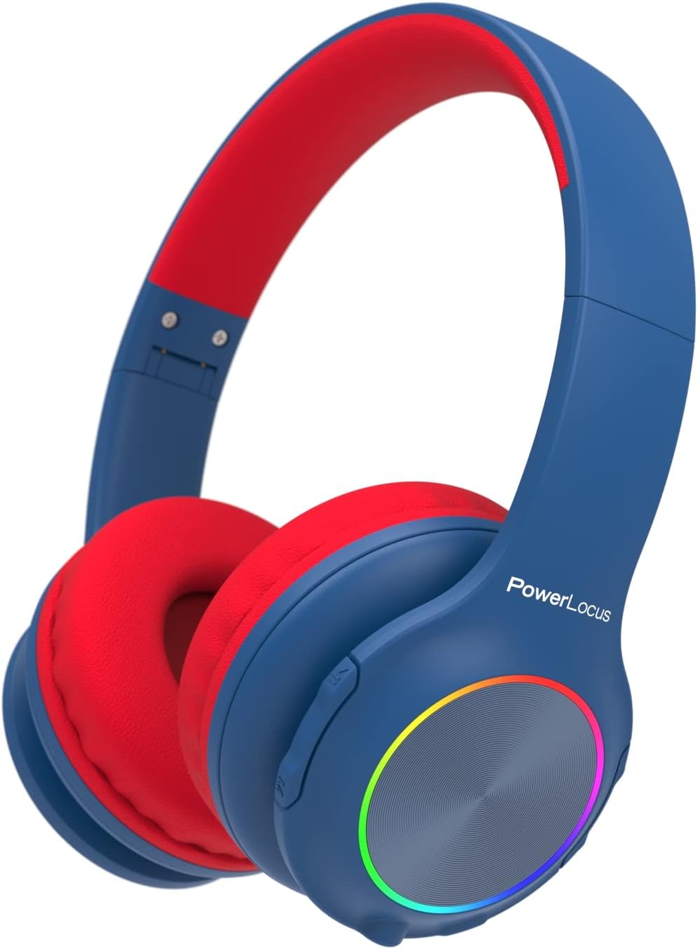 Kinderkopfhörer Bluetooth mit LED, Blau/Rot