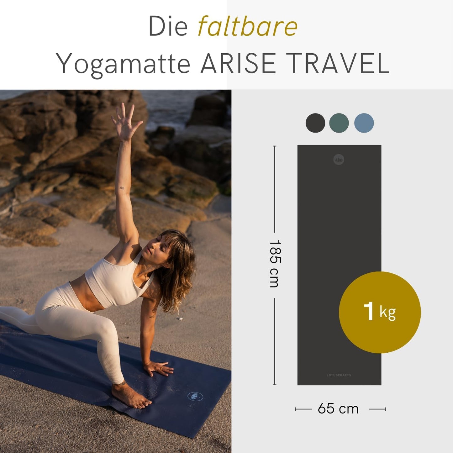 Yogamatte ARISE Travel, Graphit
