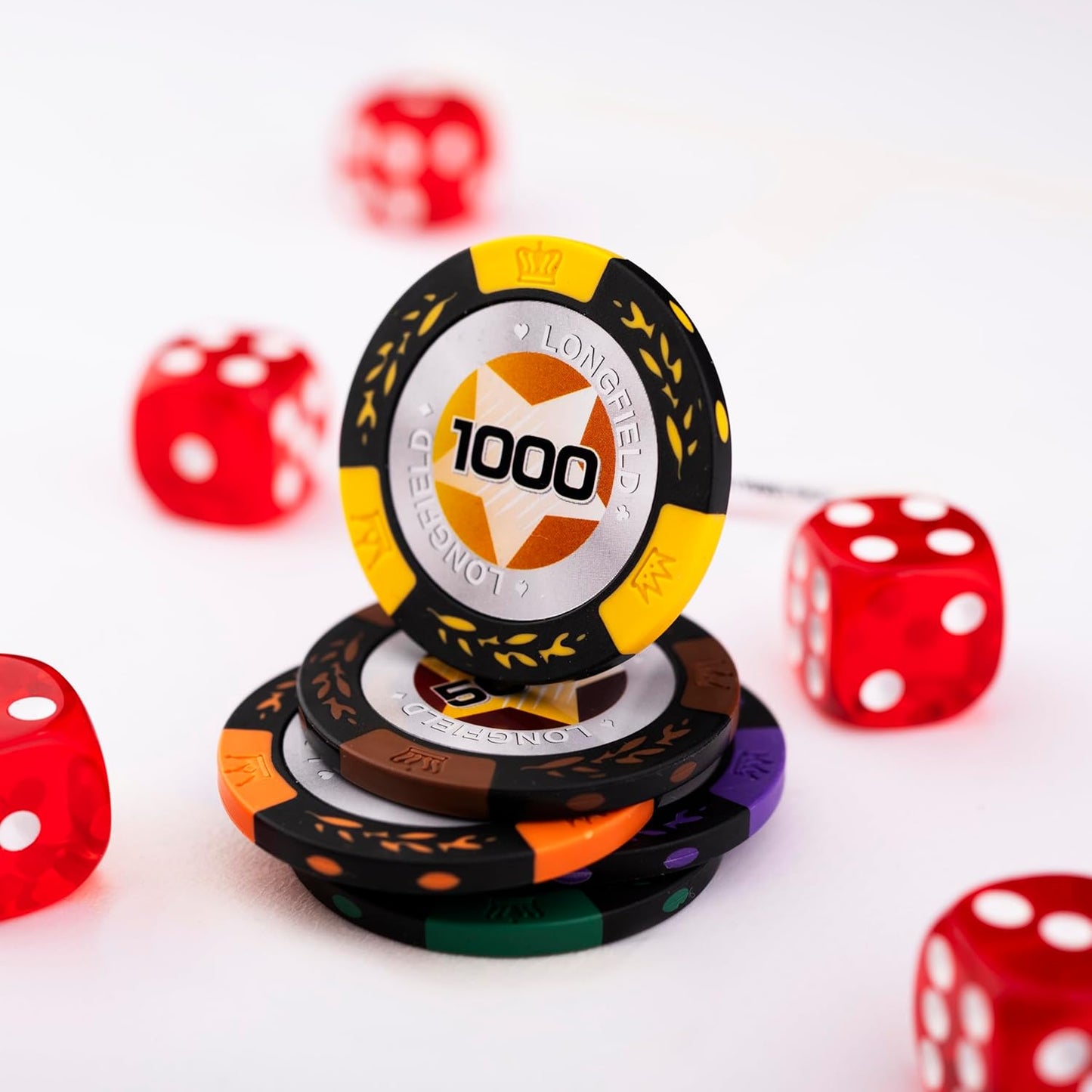 Poker-Set im Koffer mit 500 Chips, 14 Gr – Hohe Einsätze 500 Token
