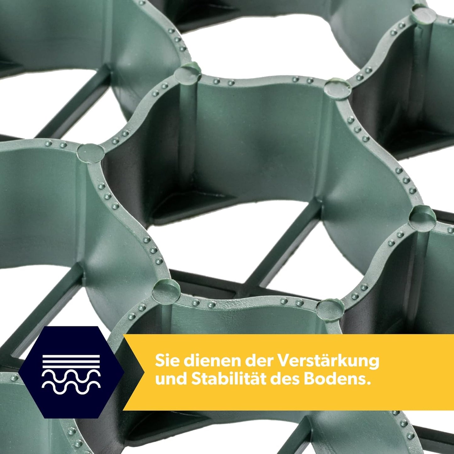 4-teiliges Rasengitterplatten-Set, Grün Rechteckig, 4 Stück