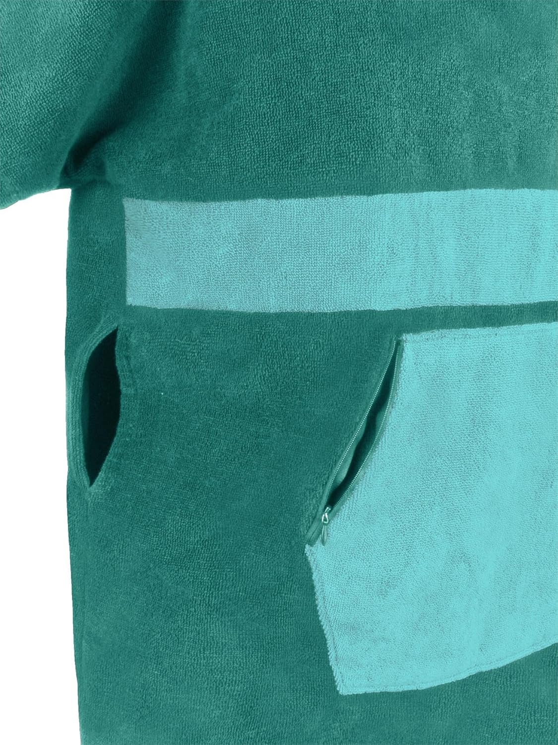 Unisex Surfer Strand-Poncho, Petrol/Türkis S-M