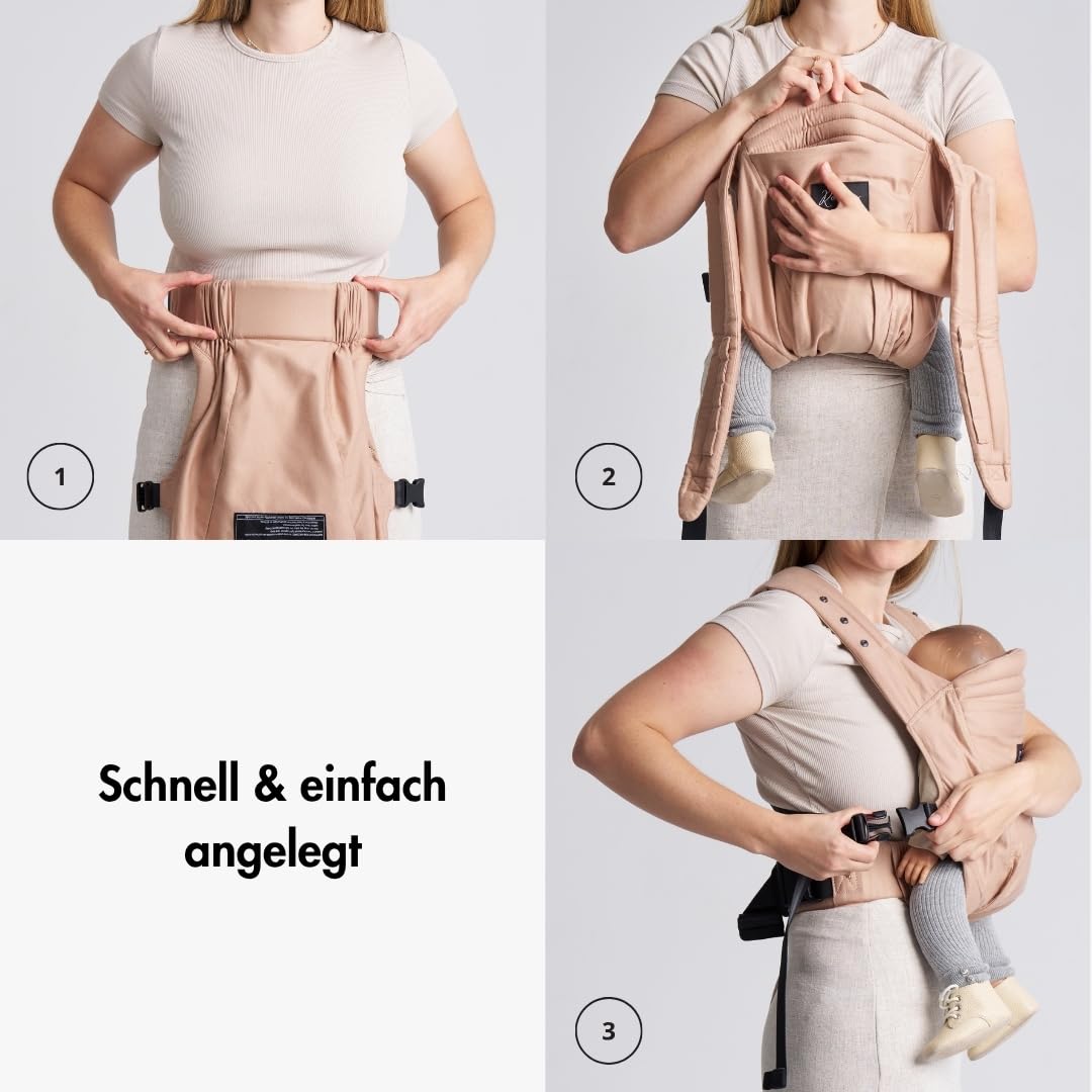 Ergonomische Babytrage ab Geburt bis 2 Jahre, Cord Mocha