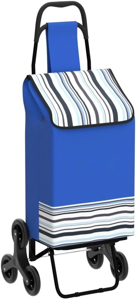 Klappbarer Einkaufstrolley mit Treppensteiger, Blau