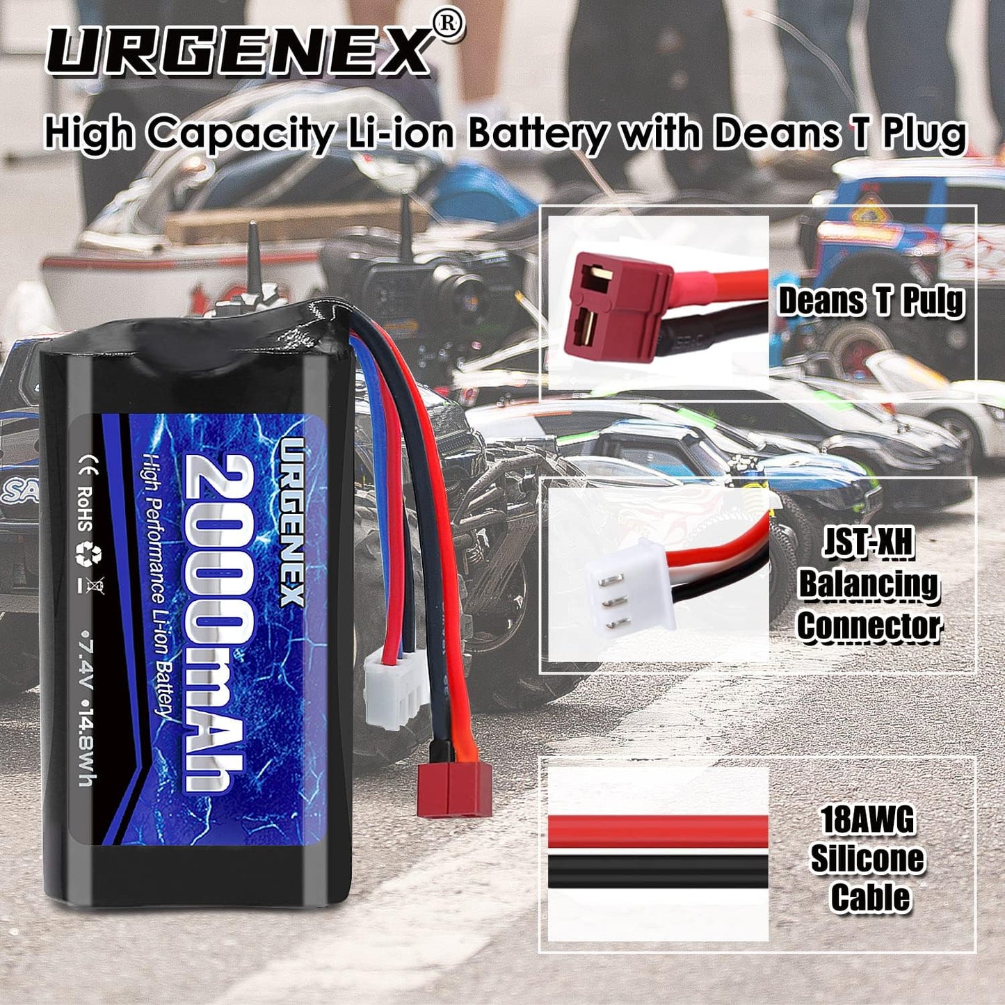 RC 7.4 V Li-Ion Akku 2000 mAh