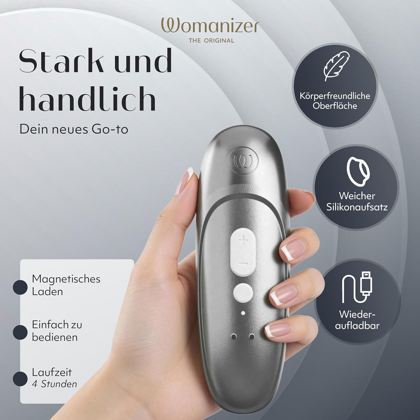 Pro Klitorisstimulator mit 11 Intensitätsstufen, Grau
