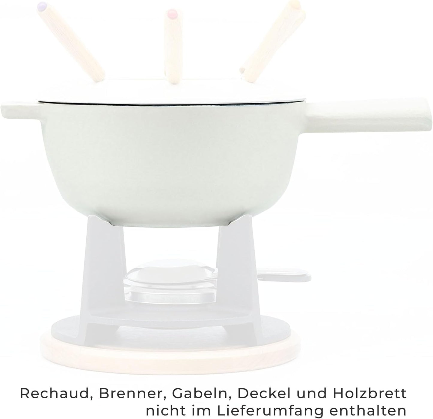 Fondue Topf für 6 Personen, Cremeweiss Ersatztopf