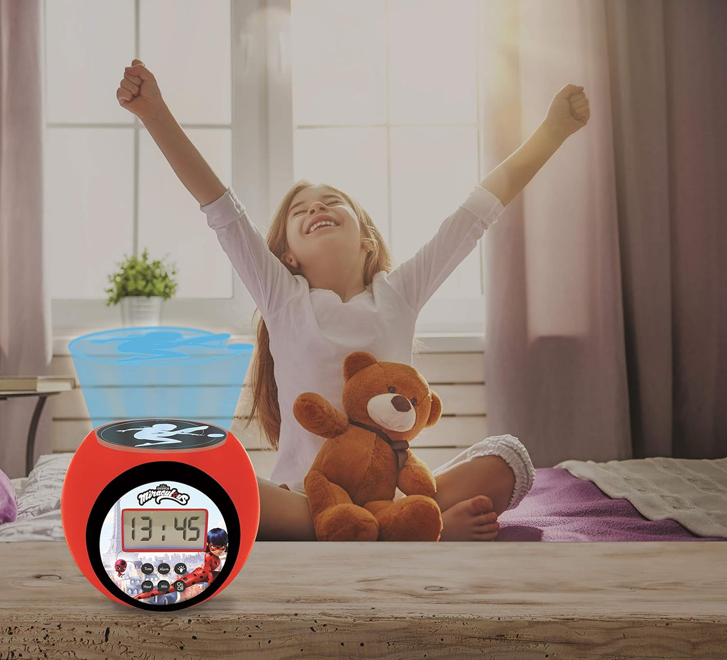 Miraculous Projektionswecker mit Nachtlicht und Timer, Miraculous