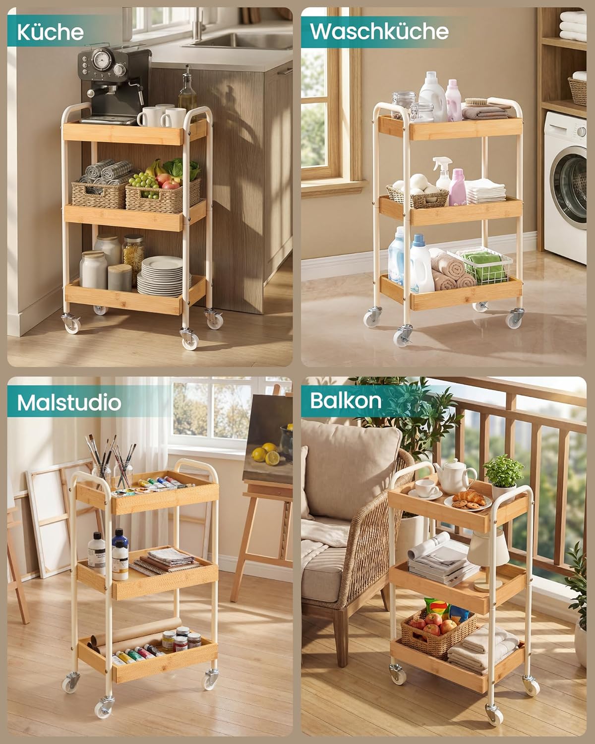 Servierwagen, Naturbeige