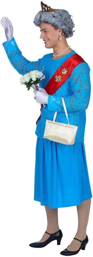 Lustiges Queen Elizabeth Kostüm für Herren, XL