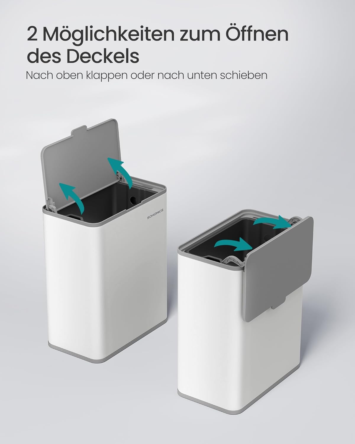 Hängender Komposteimer mit Deckel, wolkenweiß