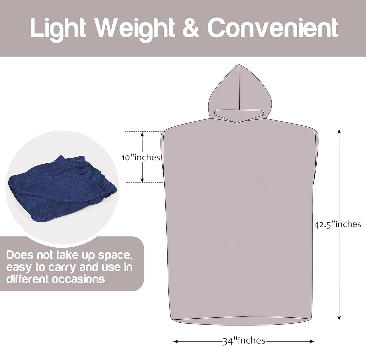Unisex Surfponcho mit Kapuze, schnelltrocknend, Pfirsichrosa