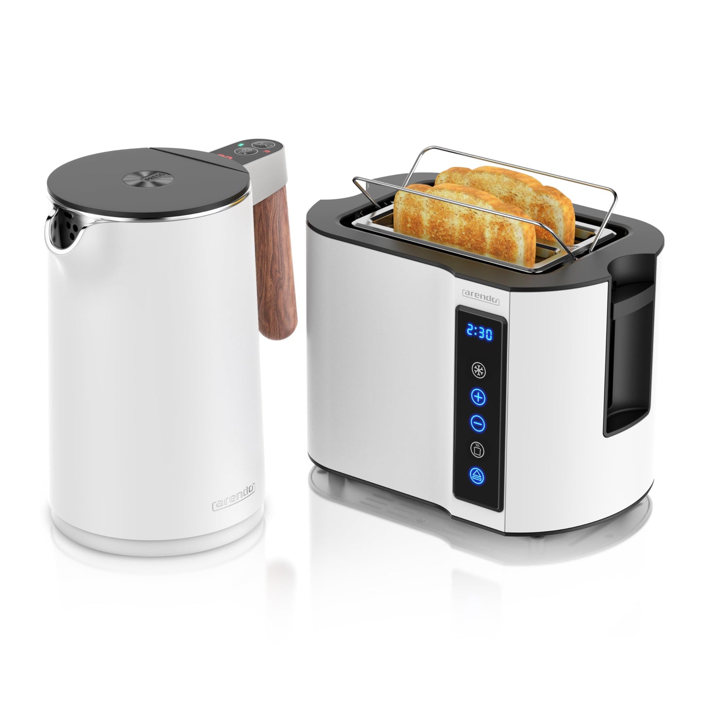 Wasserkocher-Toaster-Set mit Temperatureinstellung, B: Set 1