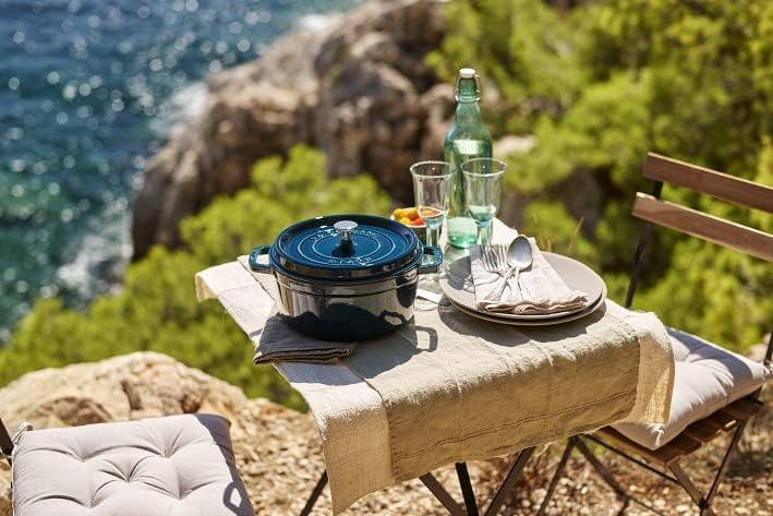 Runder Cocotte-Bräter La Mer, 28 cm Petrol-Blau