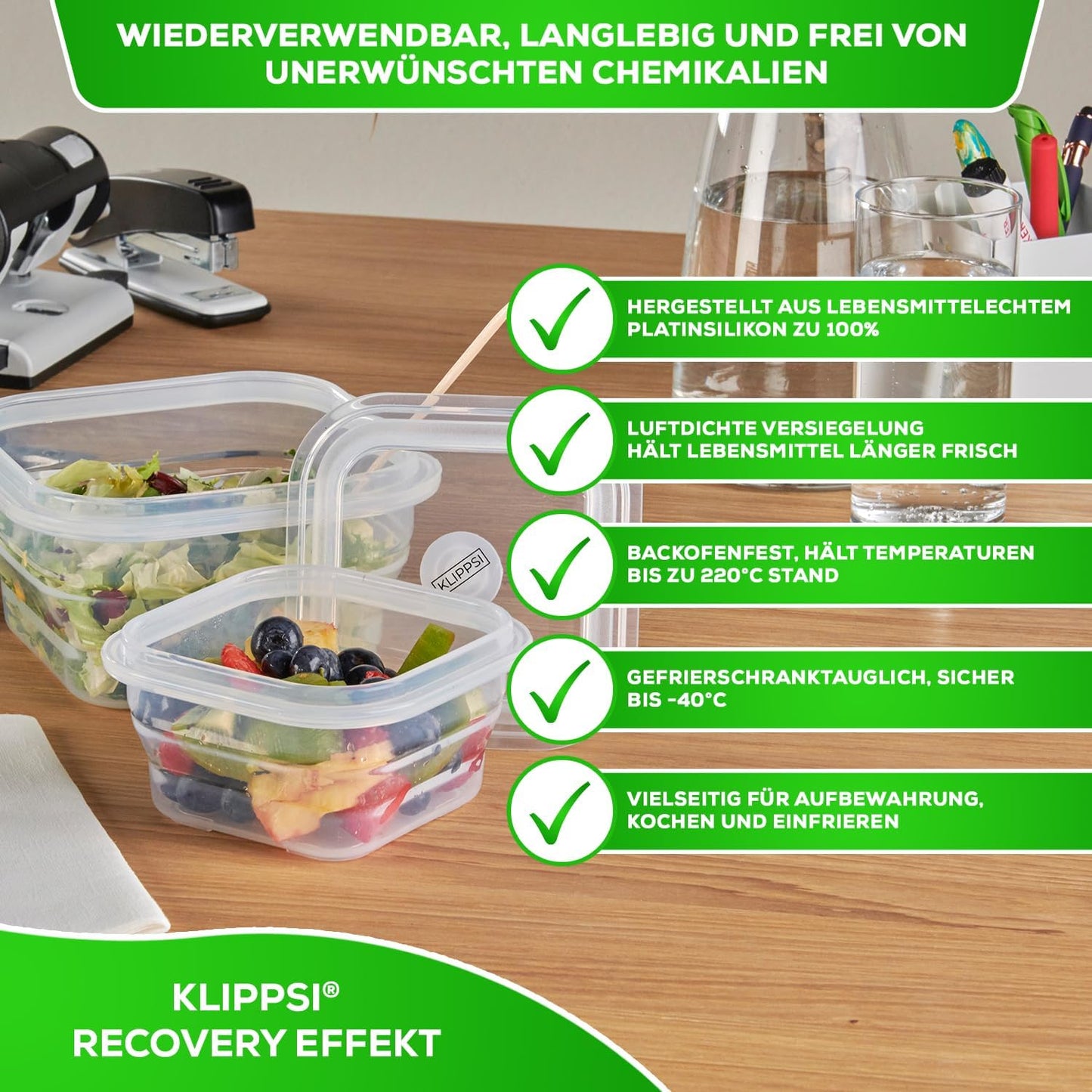 2er-Set Faltbare Frischhaltedosen, 900ml, Pflaume 900ml (Doppelpack)