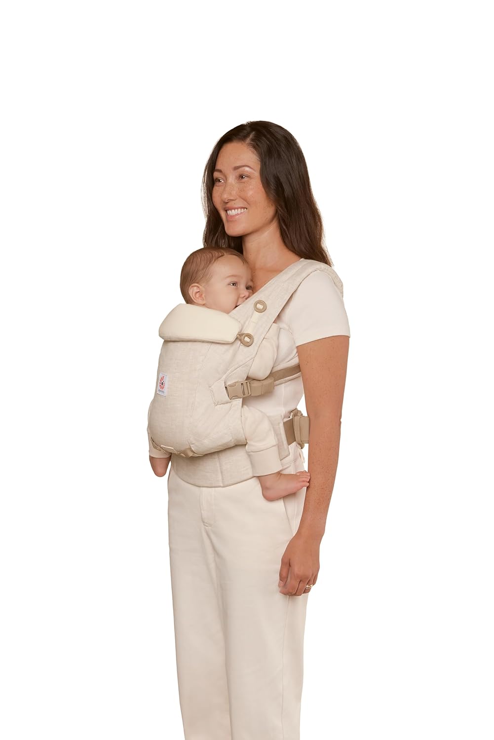 Ergonomische Babytrage für Neugeborene ab Geburt, Leinen Natural Linen