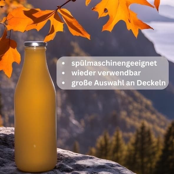20er-Set Glasflaschen mit Schraubverschluss, 20 Stück Transparent/Gold