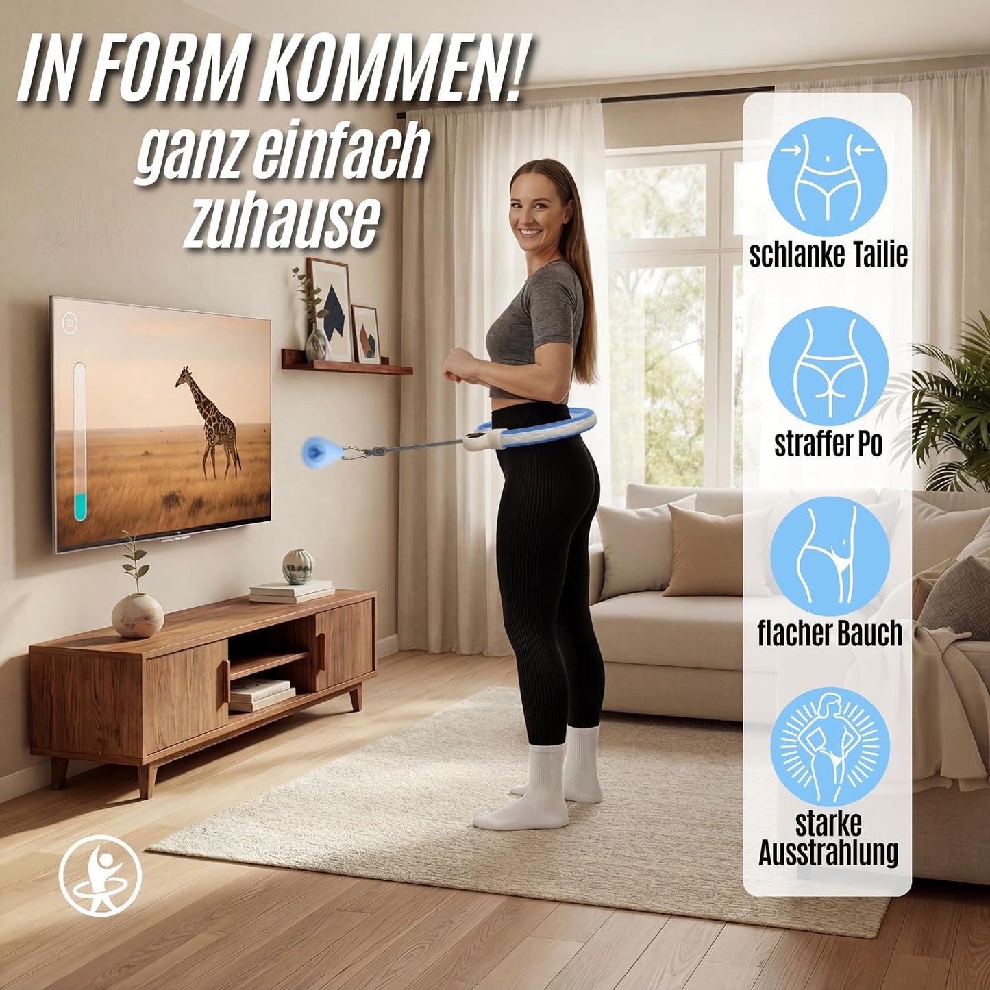 Hula Hoop Reifen mit Gewichten, Blau
