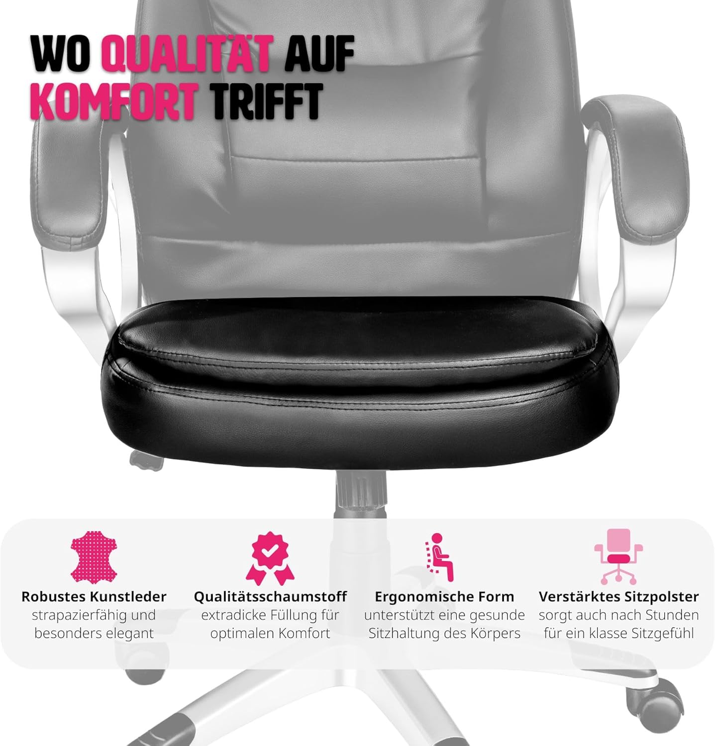 Ergonomischer Chefsessel mit Wippmechanik, Schwarz | Nr. 400578