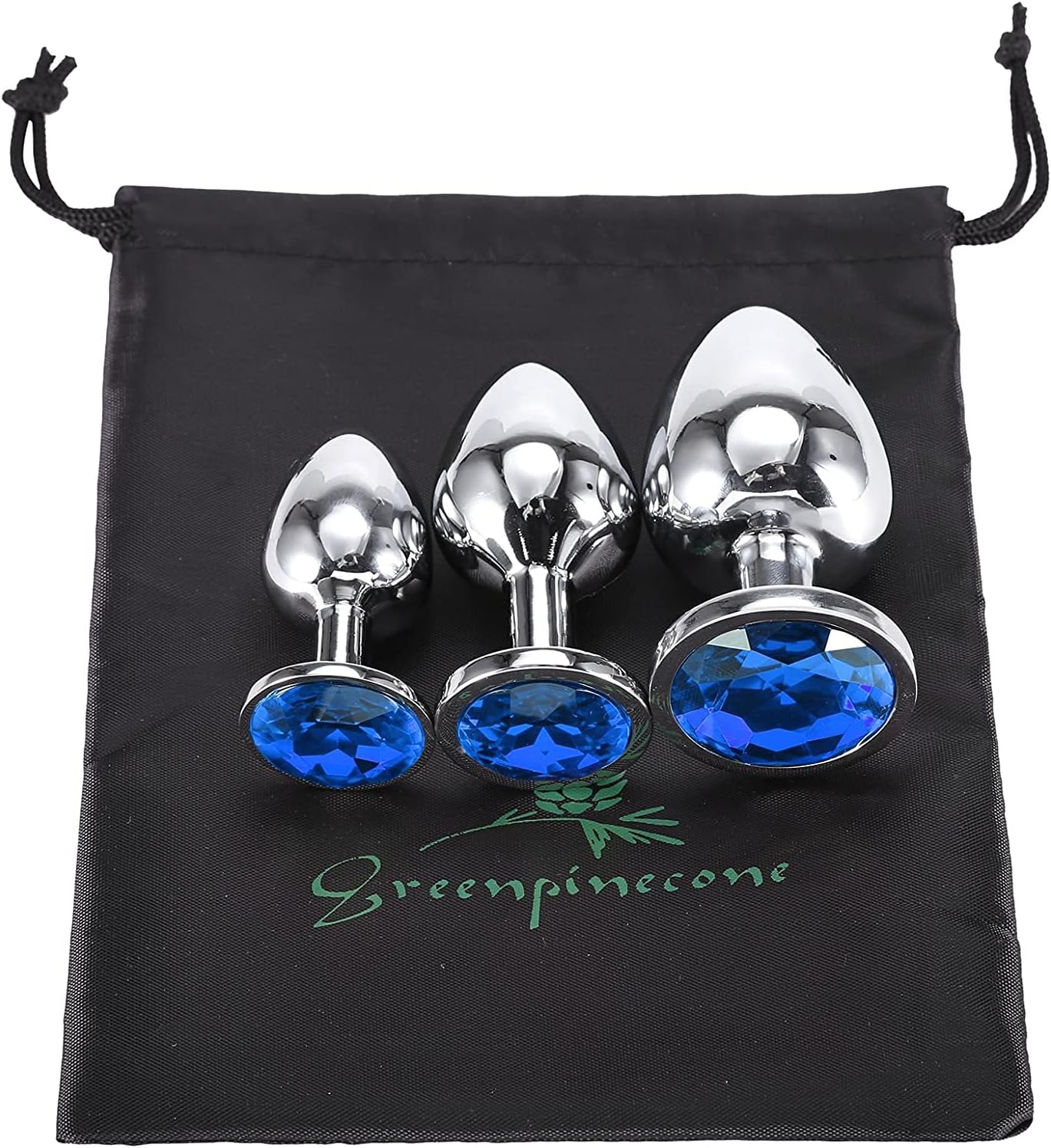 Analplug-Set mit Kristall, Tiefes Blau