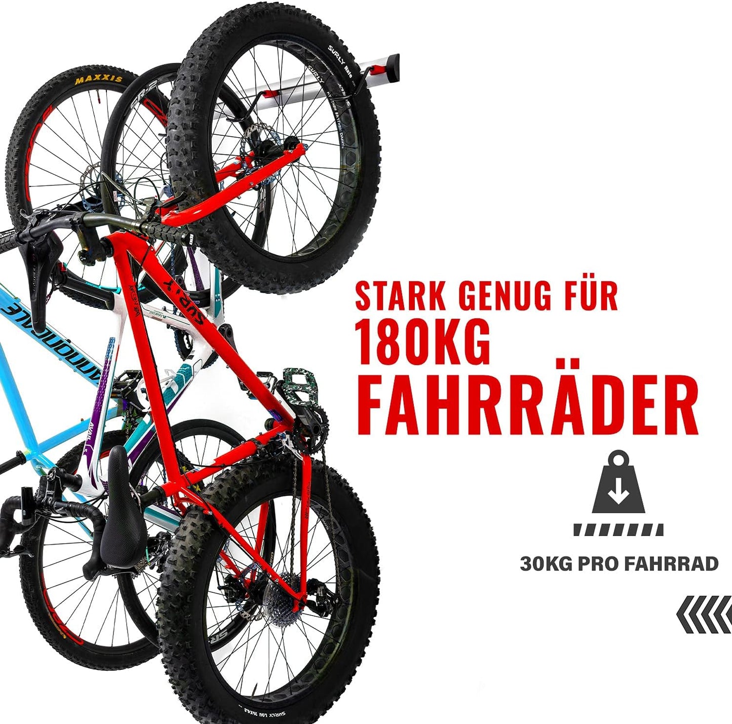 Velo Wandhalterung für Garage, Wandhalterung 6 Fahrräder